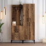 Hanah Home Recibidor Perchero Industrial Nogal 120cm Ancho x 200cm Alto x 35cm Profundidad