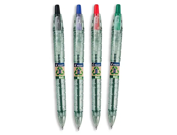 Pilot Bolígrafo Ecoball Plástico Reciclado Expositor 60+10 Unidades Colores Surtidos Tinta Gel 1mm Retráctil Recargable