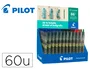 Pilot Bolígrafo Ecoball Plástico Reciclado Expositor 60+10 Unidades Colores Surtidos Tinta Gel 1mm Retráctil Recargable