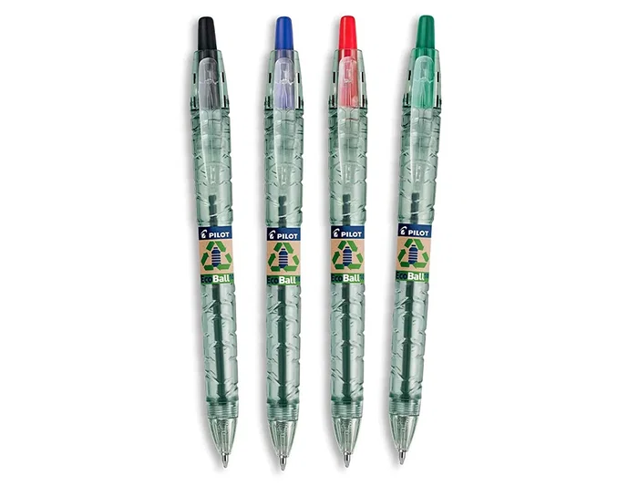 Pilot Bolígrafo Ecoball Plástico Reciclado Expositor 60+10 Unidades Colores Surtidos Tinta Gel 1mm Retráctil Recargable
