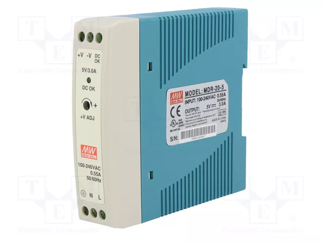 MEAN WELL MDR-20-5 15W 5VDC 3A