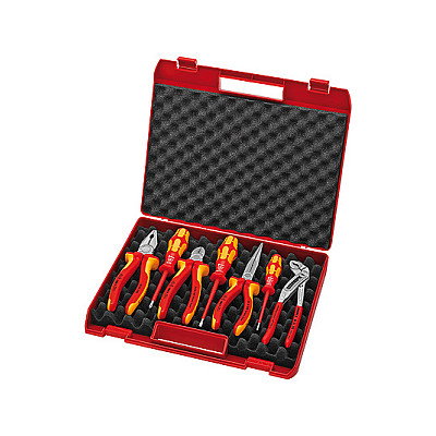 Knipex 00 21 15 Caja de Herramientas para Electromontaje con Destornilladores Phillips y Ranura, Alicates y Cortacables - Rojo Knipex 00 21 15 Caja de Herramientas para Electromontaje con Destornilladores Phillips y Ranura, Alicates y Cortacables - Rojo