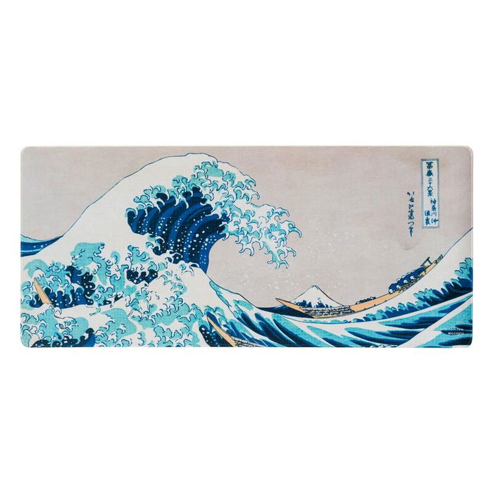 ERIK Alfombrilla Gaming La Gran Ola de Kanagawa Hokusai 80x35cm, Tapete Textil Impermeable Antideslizante para Teclado y Ratón