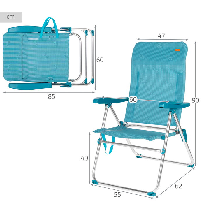 AKTIVE Silla de playa plegable 47 AKTIVE Silla de playa plegable 47