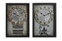 DKD Home Decor Reloj de Pared Vintage Negro Blanco Metal Cristal 27.5 x 40.5 x 6.5 cm (2 Unidades)