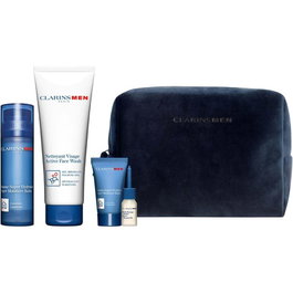 Clarins Men Gift Set con Active Face Wash, Super Moisture Balm y Shave Oil