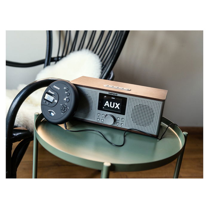 Lenco CD-300 Reproductor de MP3 con Bluetooth, Pantalla LCD, Color Negro