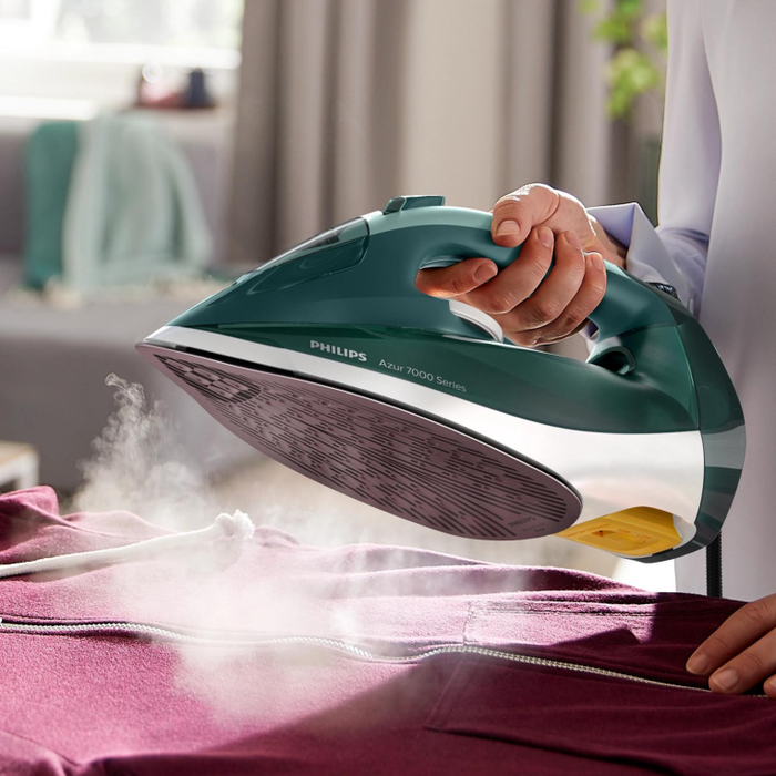 Philips DST7031/70 Plancha de Vapor 7000 Series con Suela SteamGlide Plus, 2800 W, Golpe de Vapor 250 g, Depósito 300 ml, Verde Ópalo/Menta