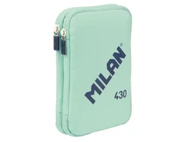 Milan Plumier Escolar 430 Since 1918 Doble Compartimento con Accesorios Color Verde 195x50x130 mm
