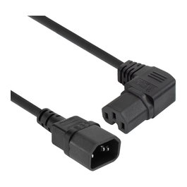 ACT Cable de alimentación C14 a C15 con conector en ángulo derecho, 2 m, negro