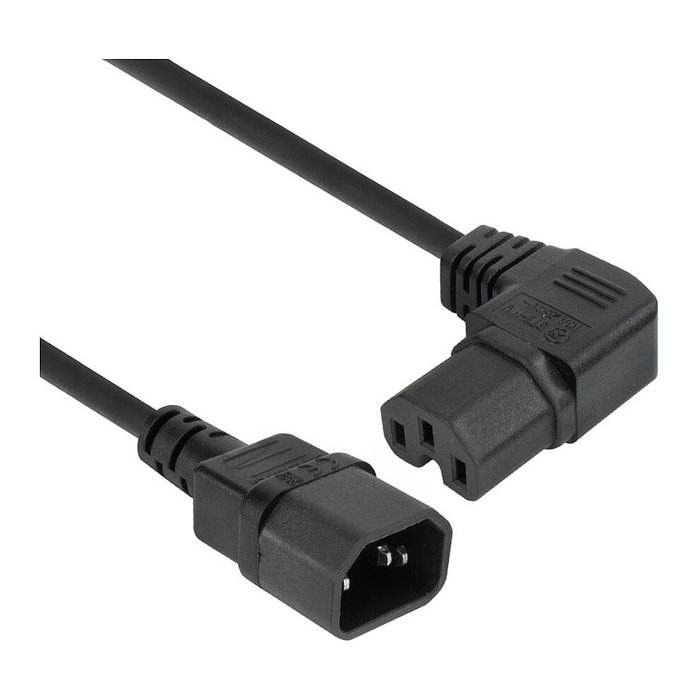 ACT Cable de alimentación C14 a C15 con conector en ángulo derecho, 2 m, negro ACT Cable de alimentación C14 a C15 con conector en ángulo derecho, 2 m, negro
