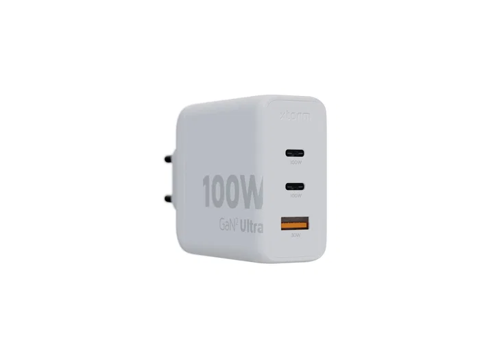 Xtorm Cargador de pared XEC100 100W GaN² 2xUSB-C y 1xUSB-A Blanco