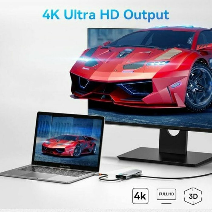 Baseus Hub USB-C 7 en 1 con 2x USB 3.0, HDMI, 2x USB-C, Lector MicroSD/SD