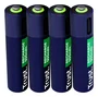Trust 25671 Pack de 4 Pilas Recargables AAA 500 mAh con Carga USB-C - Carga Rápida 1 Hora - Hasta 800 Ciclos