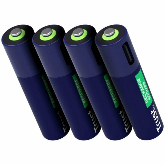 Trust Pilas AAA Recargables USB-C 500 mAh Pack de 4 (25671)
