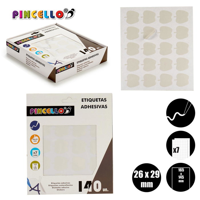 Pincello Etiquetas Adhesivas 22x49mm Manzanas 7P (Set de 120)