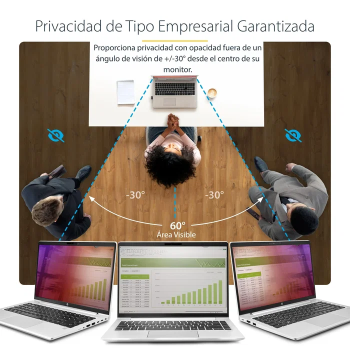 StarTech.com Filtro de Privacidad 14G-PRIVACY-SCREEN para Portátil 14 Pulgadas 35.6 cm 16:9, Antirreflejos, Reductor de Luz Azul hasta 51%, Color Negro/Dorado Reversible