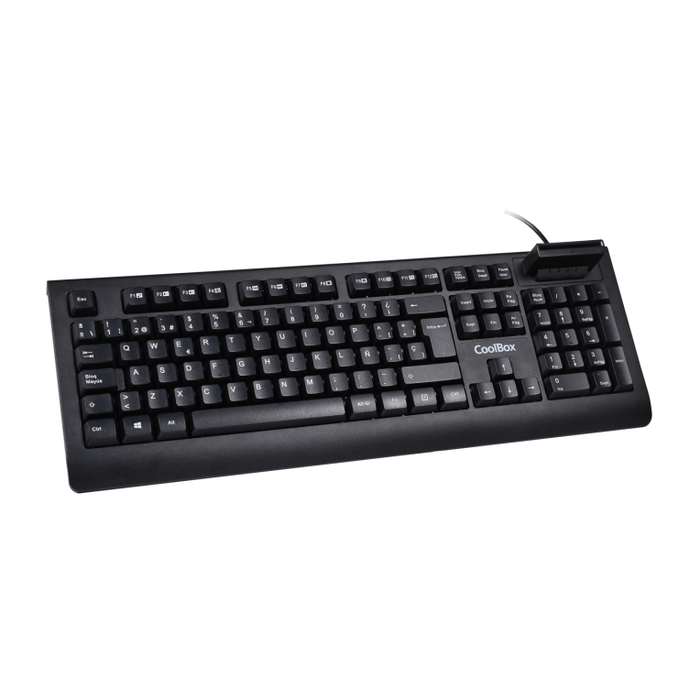 COOLBOX Teclado con Lector DNIe V4 USB Español, 105 Teclas, Membrana, Oficina, Negro COOLBOX Teclado con Lector DNIe V4 USB Español, 105 Teclas, Membrana, Oficina, Negro