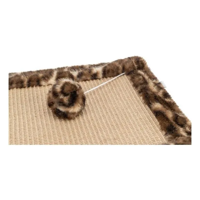 TRIXIE Alfombrilla Rascadora para Gatos Estampado Leopardo Marrón LEO 55 x 35 cm TRI4011905816142