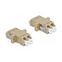 DeLOCK Acoplador de Fibra Óptica LC Duplex Hembra a LC Duplex Hembra Multimodo, 2 Piezas, Beige
