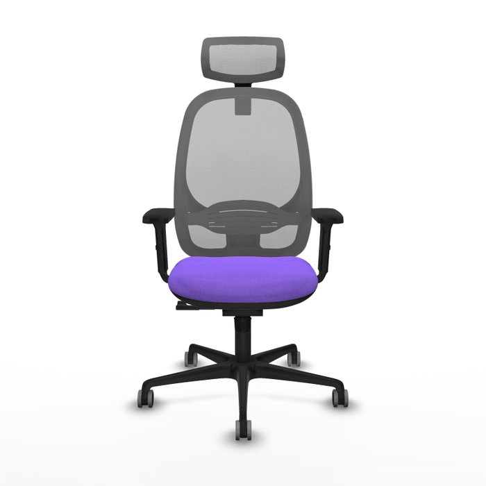PIQUERAS Y CRESPO Silla de oficina Cilanco con mecanismo Sincro, Tela Lila y Malla Gris PIQUERAS Y CRESPO Silla de oficina Cilanco con mecanismo Sincro, Tela Lila y Malla Gris