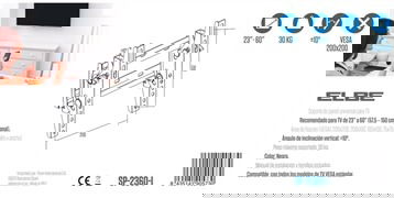 Elbe SP-2360-I Soporte Pared Inclinable para TV 23-60 Pulgadas, Máx. 30kg, Inclinación 10º Elbe SP-2360-I Soporte Pared Inclinable para TV 23-60 Pulgadas, Máx. 30kg, Inclinación 10º