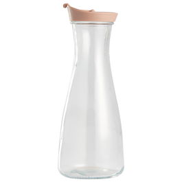 Botella Day 1 L con Tapa Surtida para Bebidas, Cristal y Plástico, Colores Arena Natural, Verde Musgo y Amarillo Arena