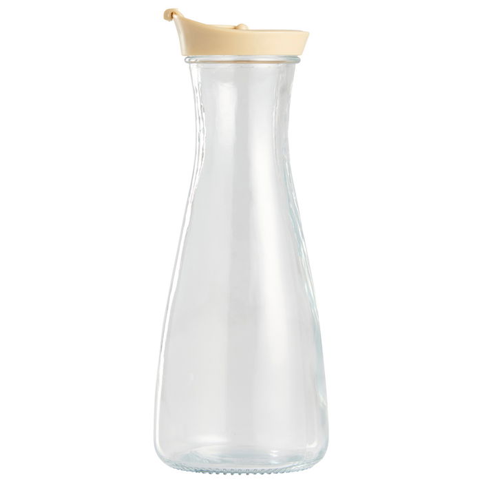 Botella Day 1 L con Tapa Surtida para Bebidas, Cristal y Plástico, Colores Arena Natural, Verde Musgo y Amarillo Arena