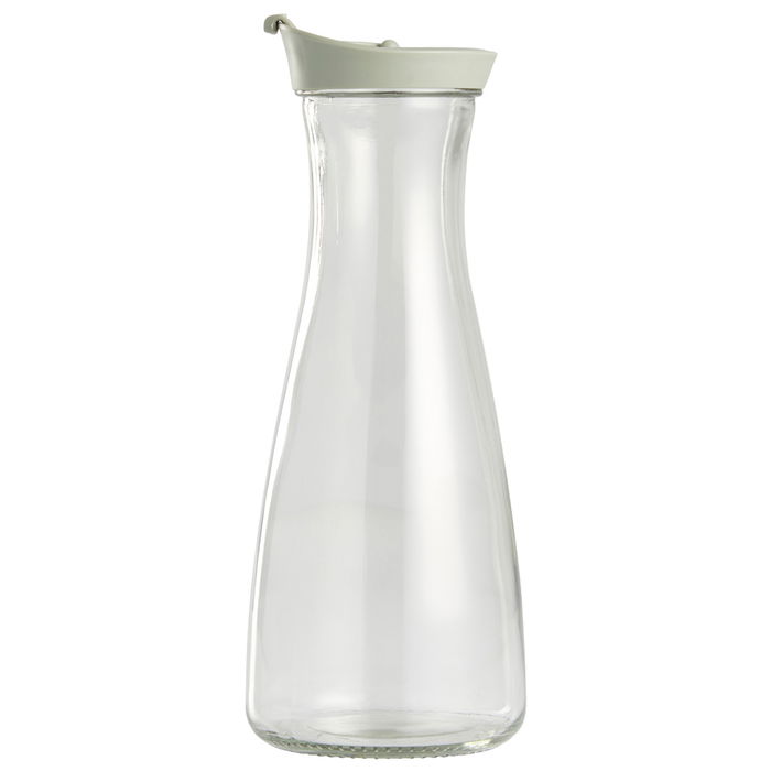 Botella Day 1 L con Tapa Surtida para Bebidas, Cristal y Plástico, Colores Arena Natural, Verde Musgo y Amarillo Arena