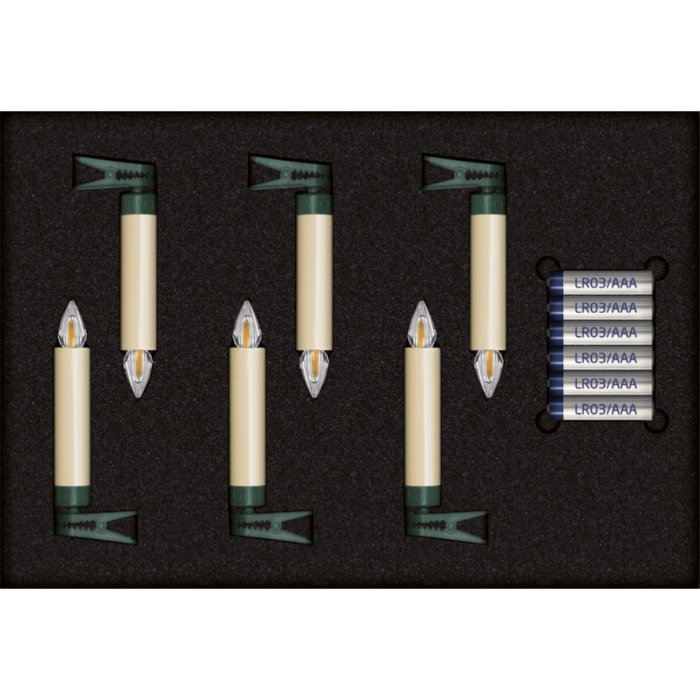 Krinner Superlight Bavaria Mini Flame Ivory Extension Set de 6 Krinner Superlight Bavaria Mini Flame Ivory Extension Set de 6