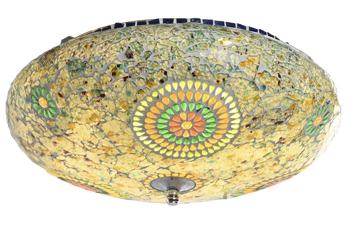 DKD Home Decor Lámpara Techo Arabe Multicolor Cristal 38 x 14 x 38 cm (2 Unidades)