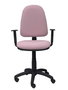 Silla de oficina Aýna con mecanismo Contacto permanente básico tapizada con Tela color Rosa pálido. Equipada con Base poliamida negra, Brazos 1D y Ruedas de nailon 50 mm