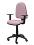 Silla de oficina Aýna con mecanismo Contacto permanente básico tapizada con Tela color Rosa pálido. Equipada con Base poliamida negra, Brazos 1D y Ruedas de nailon 50 mm