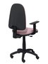 Silla de oficina Aýna con mecanismo Contacto permanente básico tapizada con Tela color Rosa pálido. Equipada con Base poliamida negra, Brazos 1D y Ruedas de nailon 50 mm