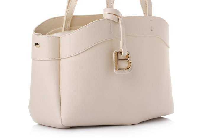 Lucky Bees Isla v2 Bolsa de Hombro Crema Cuero de Polivinilo 42 cm x 19 cm x 22 cm