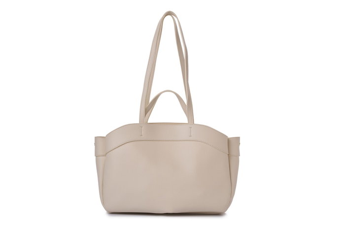 Lucky Bees Isla v2 Bolsa de Hombro Crema Cuero de Polivinilo 42 cm x 19 cm x 22 cm