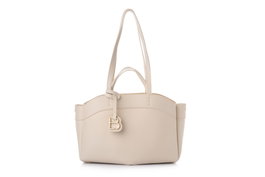 Lucky Bees Isla v2 Bolsa de Hombro Crema Cuero de Polivinilo 42 cm x 19 cm x 22 cm