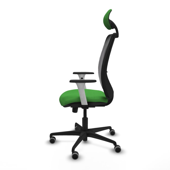 PIQUERAS Y CRESPO Silla de oficina Zulema con mecanismo Sincro, Tela Verde y Malla Negra PIQUERAS Y CRESPO Silla de oficina Zulema con mecanismo Sincro, Tela Verde y Malla Negra