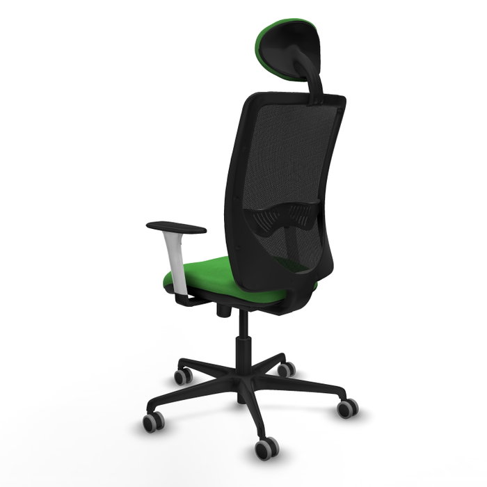 PIQUERAS Y CRESPO Silla de oficina Zulema con mecanismo Sincro, Tela Verde y Malla Negra PIQUERAS Y CRESPO Silla de oficina Zulema con mecanismo Sincro, Tela Verde y Malla Negra