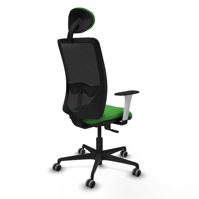 PIQUERAS Y CRESPO Silla de oficina Zulema con mecanismo Sincro, Tela Verde y Malla Negra PIQUERAS Y CRESPO Silla de oficina Zulema con mecanismo Sincro, Tela Verde y Malla Negra