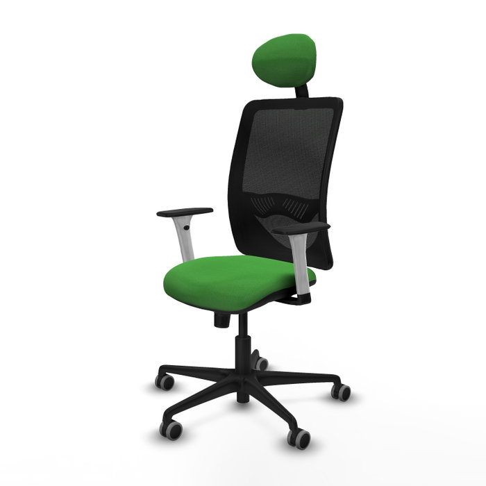 PIQUERAS Y CRESPO Silla de oficina Zulema con mecanismo Sincro, Tela Verde y Malla Negra PIQUERAS Y CRESPO Silla de oficina Zulema con mecanismo Sincro, Tela Verde y Malla Negra