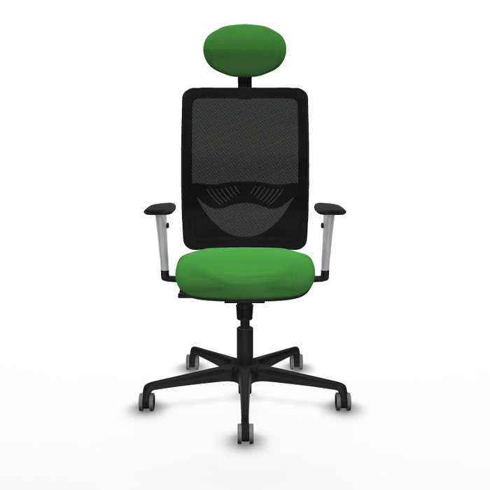 PIQUERAS Y CRESPO Silla de oficina Zulema con mecanismo Sincro, Tela Verde y Malla Negra PIQUERAS Y CRESPO Silla de oficina Zulema con mecanismo Sincro, Tela Verde y Malla Negra