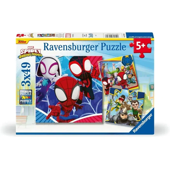 Ravensburger 4005556057306 Puzzles 3x49 piezas Spiderman El Tirador de Telarañas A partir de 5 años