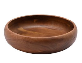 DKD Home Decor Bol de Acacia Natural para Ensalada, Pack de 2