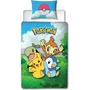 Pokemon POK3700891714341 Juego de Cama Reversible Pikachu y Amigos Microfibra 140x200cm + 63x63cm