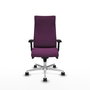 PIQUERAS Y CRESPO Sillón Albacete con mecanismo Sincro, Similpiel Morado, Base Aluminio y Brazos 2D