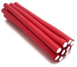 La Rosa Bigudíes Flexibles Cortos Rulos Suaves De Espuma Color Rojo (12 Mm)