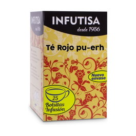Infutisa Té Rojo Pu-Erh 25 Filtros, Bolsitas Individuales, Infusión Aromática