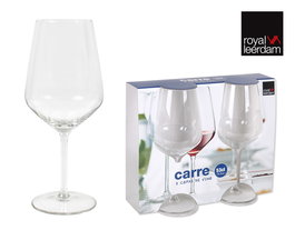 Royal Leerdam Set de 2 Copas de Vino Carre, 53 Cl, Vidrio, 21.7 cm de Alto, Diametro 9.08 cm, Peso 320 g por Pieza, Conjunto para Degustacion (4 Cajas)