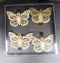DKD Home Decor Servilletero Navidad Mariposas Dorado Plateado Metal Set 4 Piezas 14 x 14 x 5 cm